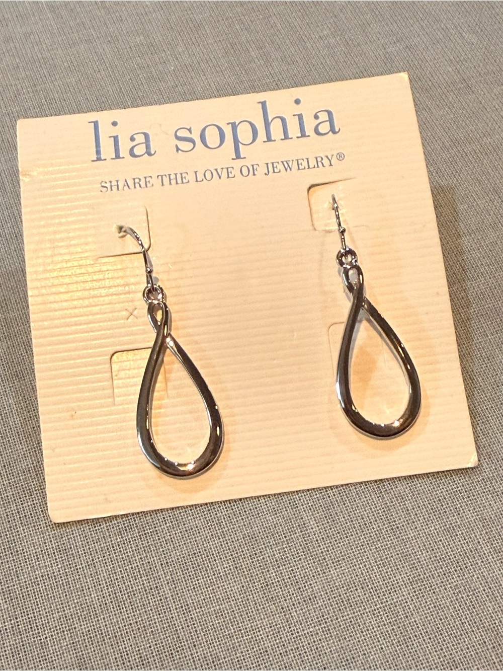 Lia Sophia Polished Silver Open Teardrop Earrings
